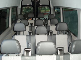 Charter and Shuttle Bus Mercedes Sprinter Van Interior